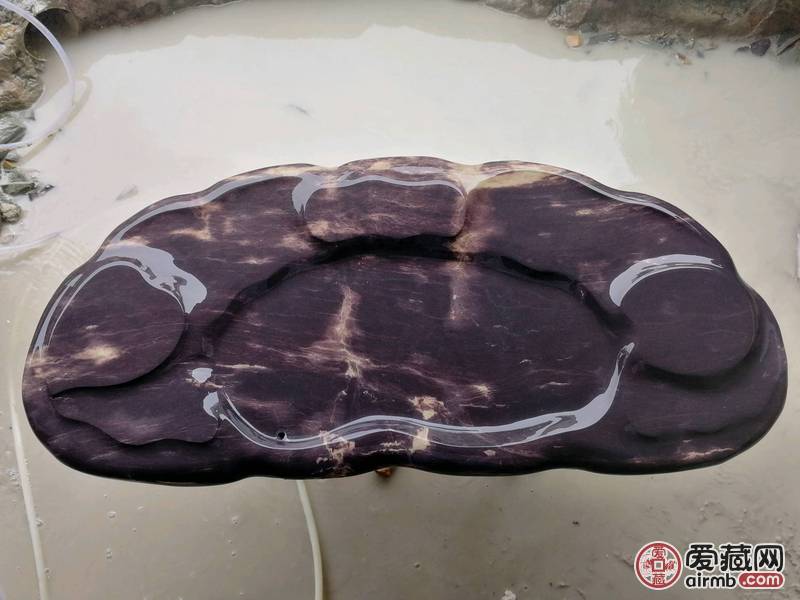 肇庆端砚茶盘，老料北岭宋坑，高