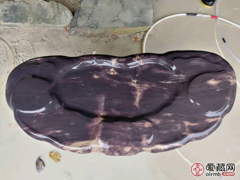 肇庆端砚茶盘，老料北岭宋坑，高