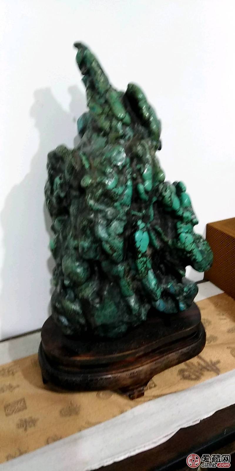 *高瓷蓝绿松石摆件，净高47公