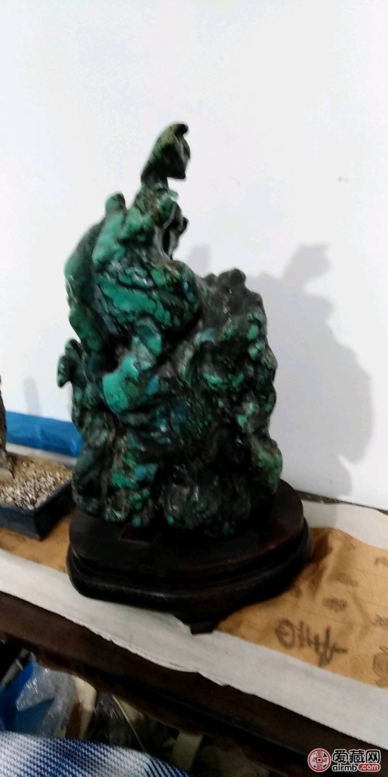 *高瓷蓝绿松石摆件，净高47公