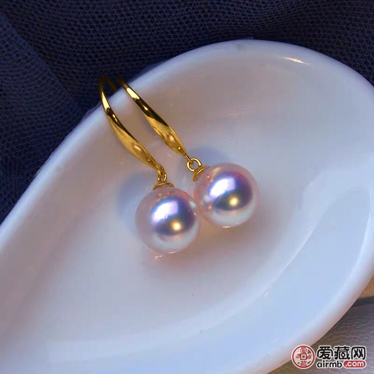 珍珠原产地18k金珍珠耳钉耳钩