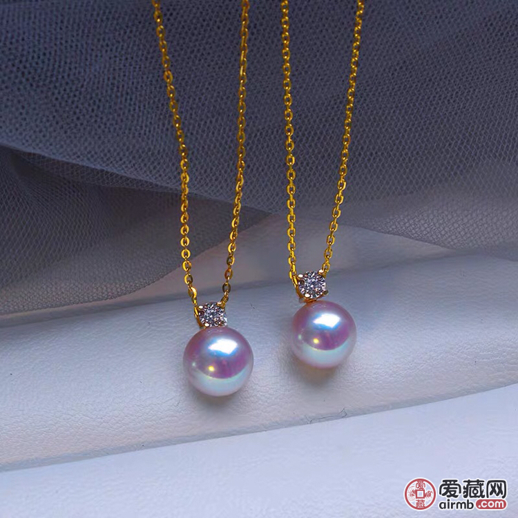 纯银吊坠无暇粉色珍珠