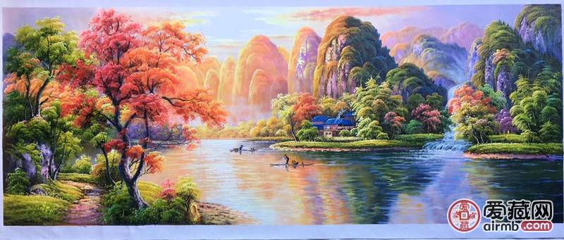 大画会友，手工油画风景画《桂林