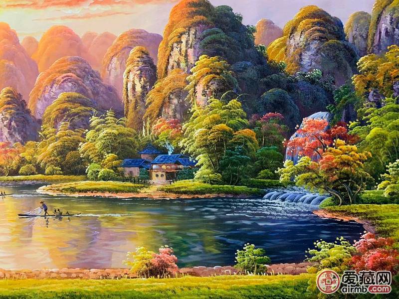 大画会友，手工油画风景画《桂林