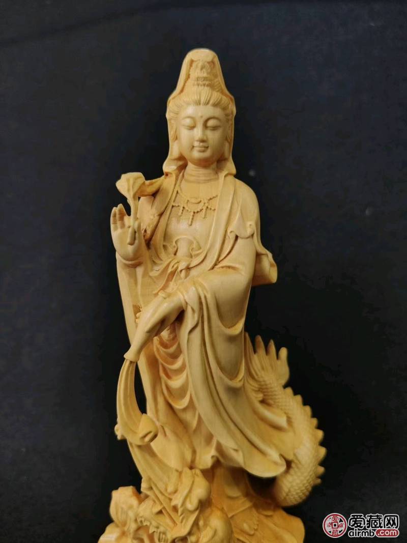 黄杨木雕刻佛像摆件观音菩萨
