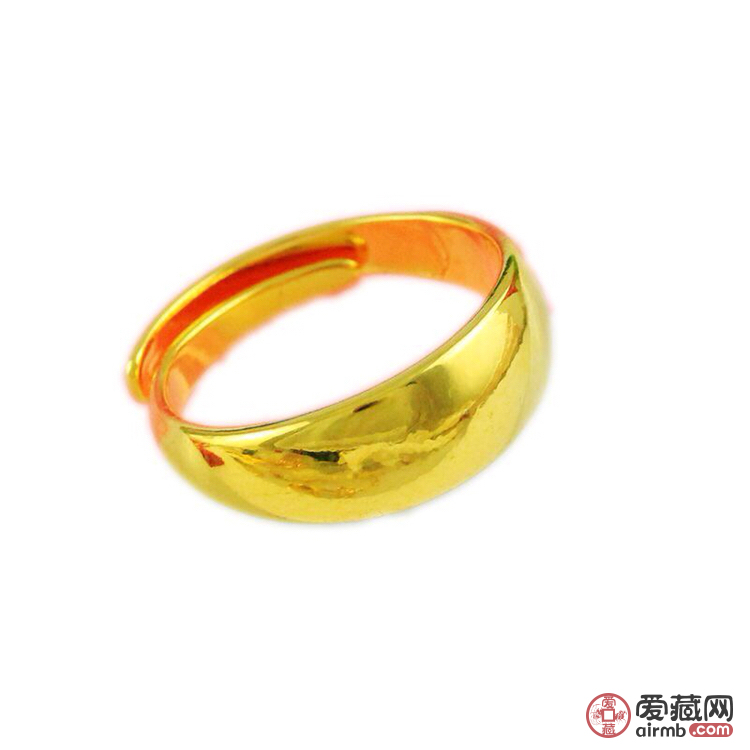越南沙金首饰男女戒指光面镀金指