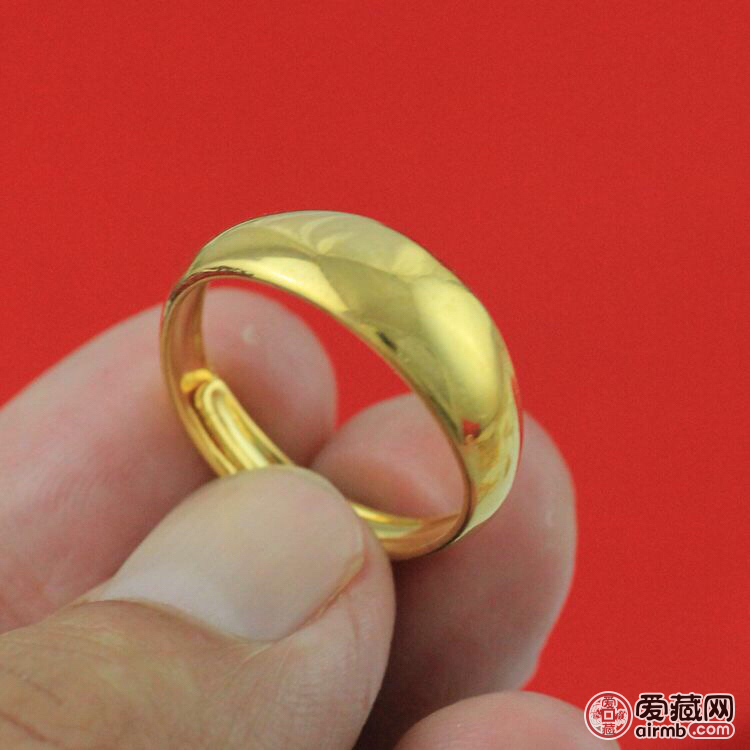 越南沙金首饰男女戒指光面镀金指