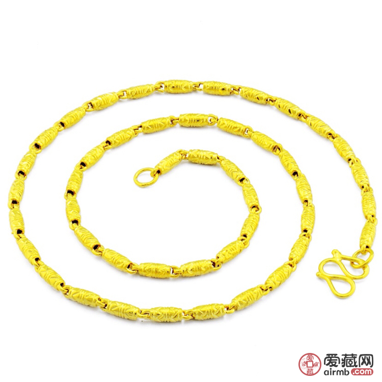 越南沙金女细款橄榄链 镀真金黄
