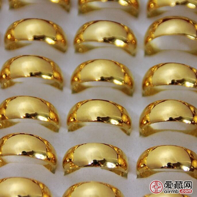 越南沙金首饰男女戒指光面镀金指