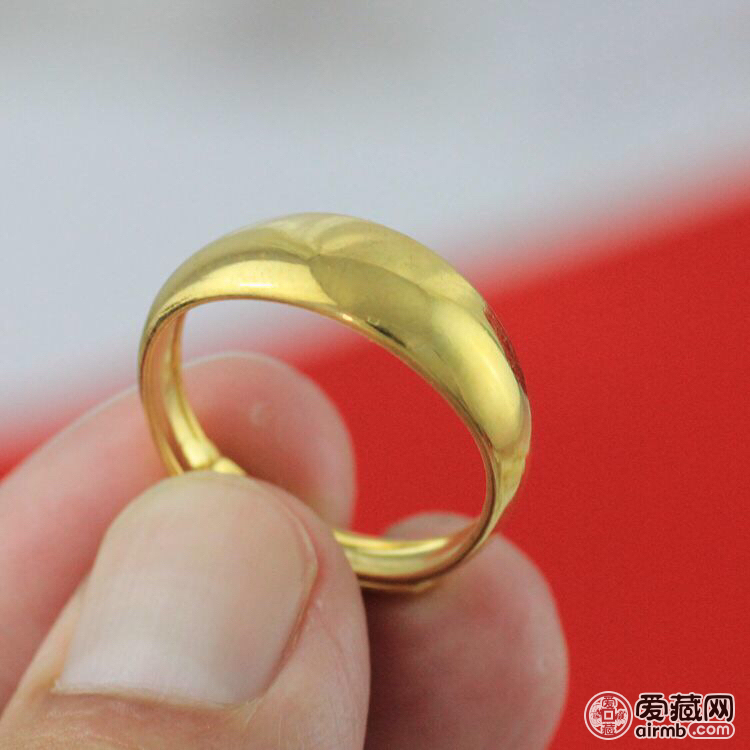 越南沙金首饰男女戒指光面镀金指