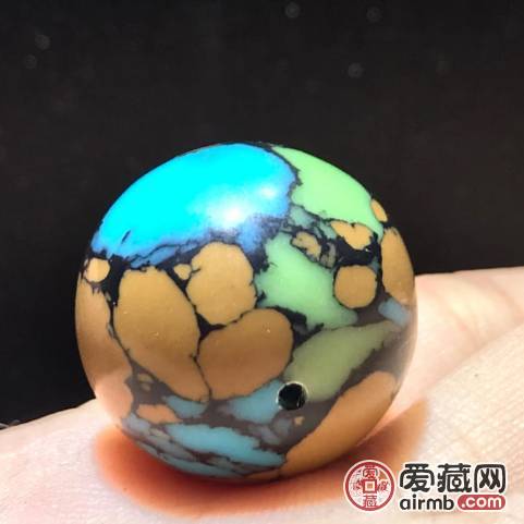 三彩绿松石大圆——珠尺寸览图，