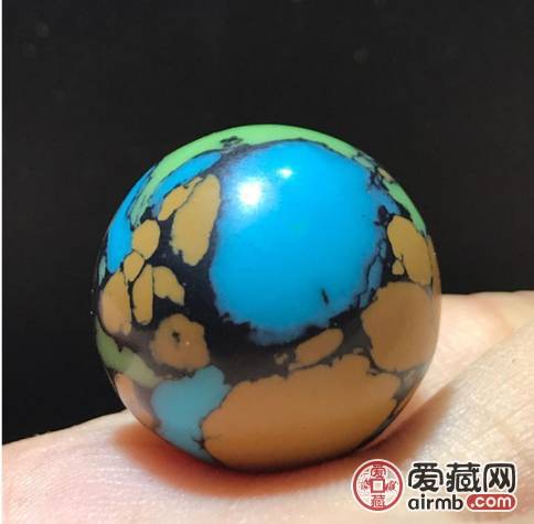 三彩绿松石大圆——珠尺寸览图，