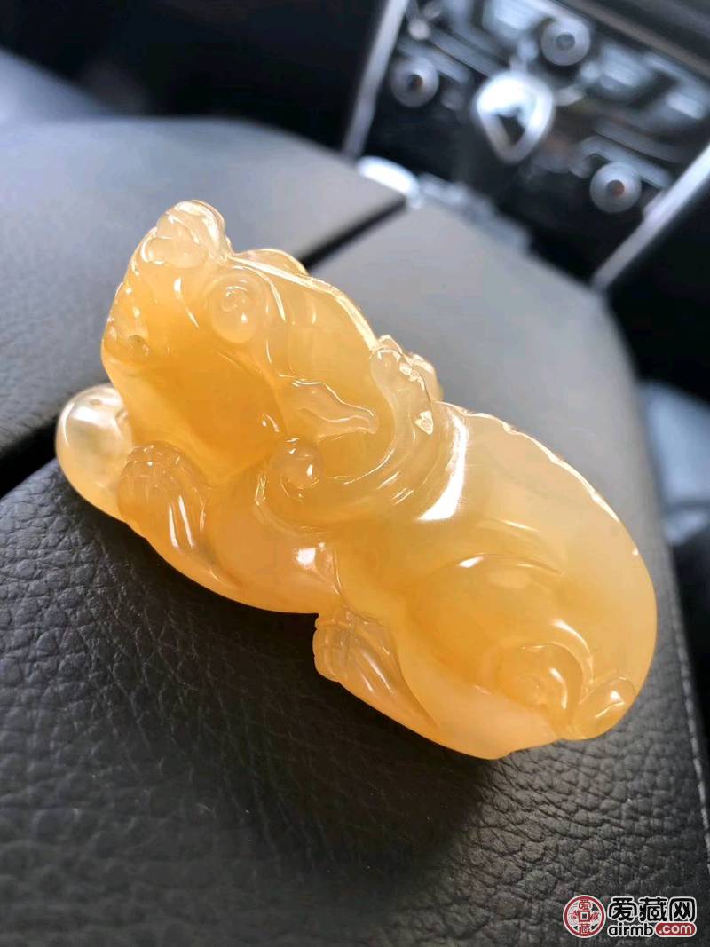 黄龙玉精品貔貅手把件小摆件，玉