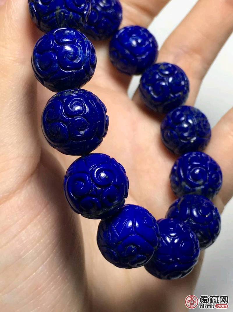 青金石回纹手串，尺寸13.3m
