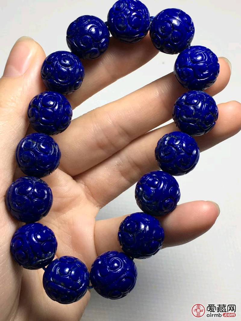 青金石回纹手串，尺寸13.3m