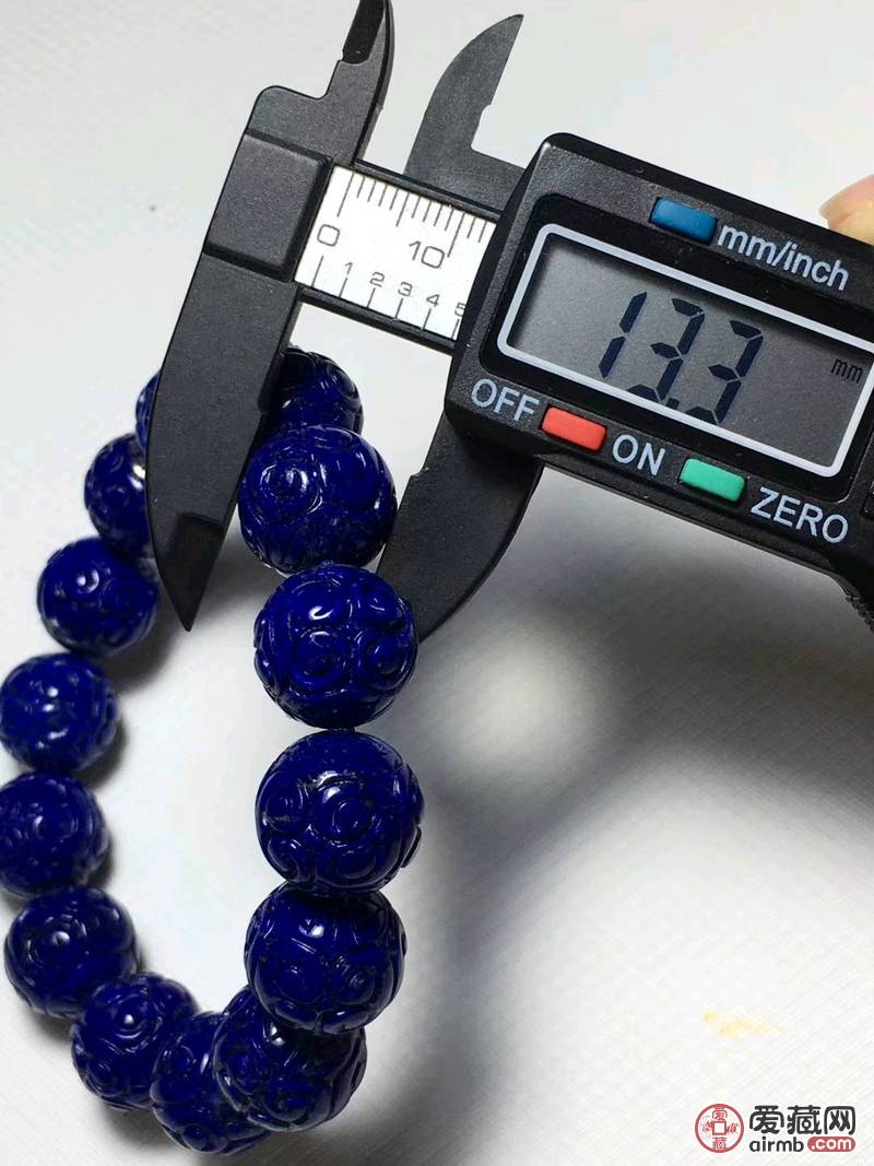 青金石回纹手串，尺寸13.3m