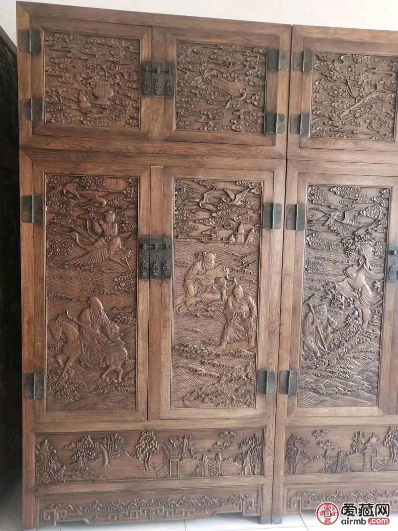 大叶黄花梨顶箱柜，做工好，打磨
