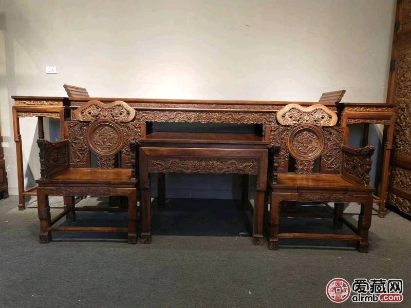大叶黄花梨中堂六件套，做工好，