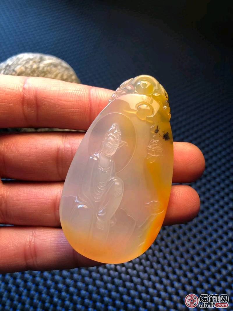 精品黄龙玉观音挂件，玉质细腻，