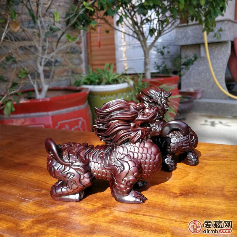 黑檀木麒麟狮一对\n\n名称：