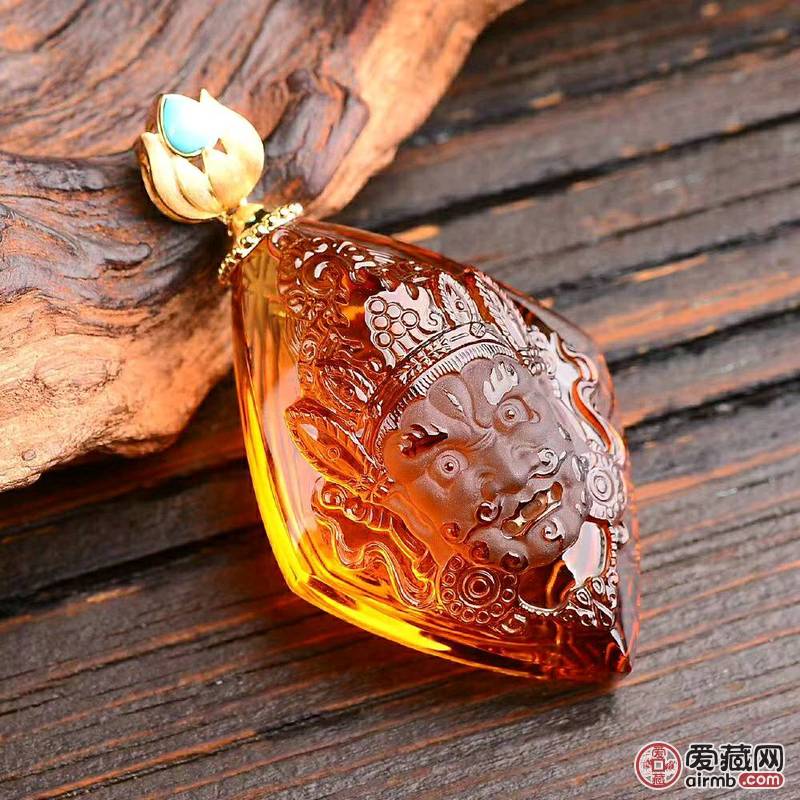 *巴西黄水晶财神吊坠18k金镶