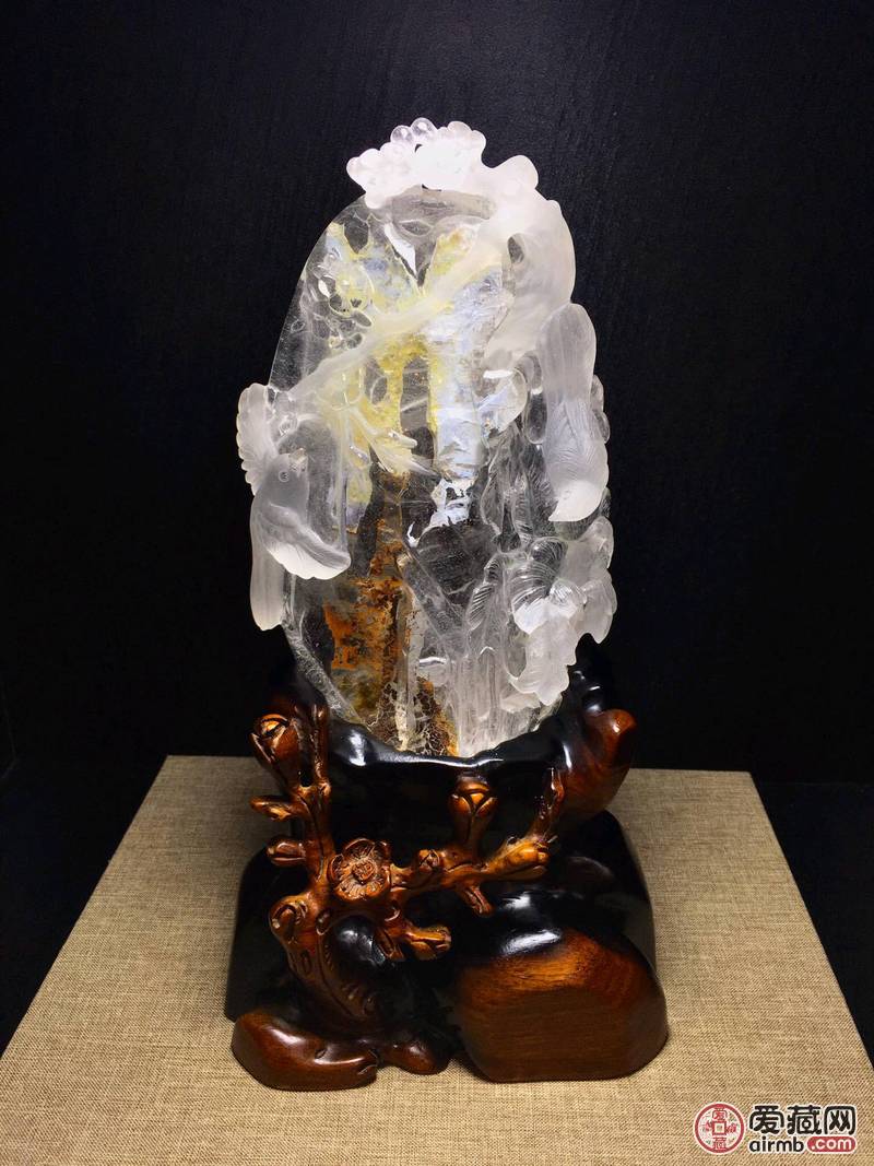 *水晶【晶中晶】喜上眉梢摆件，