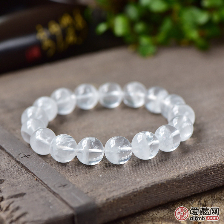 天然白水晶幽灵聚宝盆单圈手链、