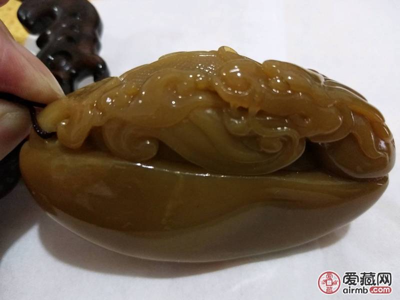 巴林石 巴林黄冻石《黄鳌元宝》