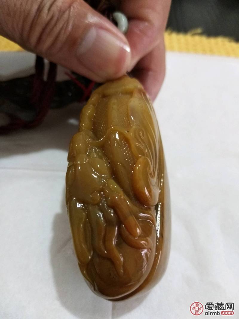 巴林石 巴林黄冻石《黄鳌元宝》