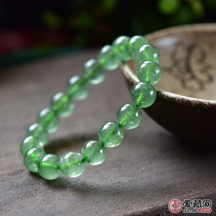 特级天然绿草莓?单圈手链、清新