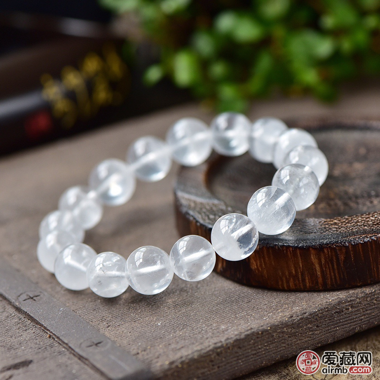 天然白水晶幽灵聚宝盆单圈手链、
