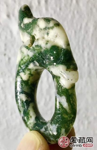 水草玛瑙兽型环，最大直径约5㎝