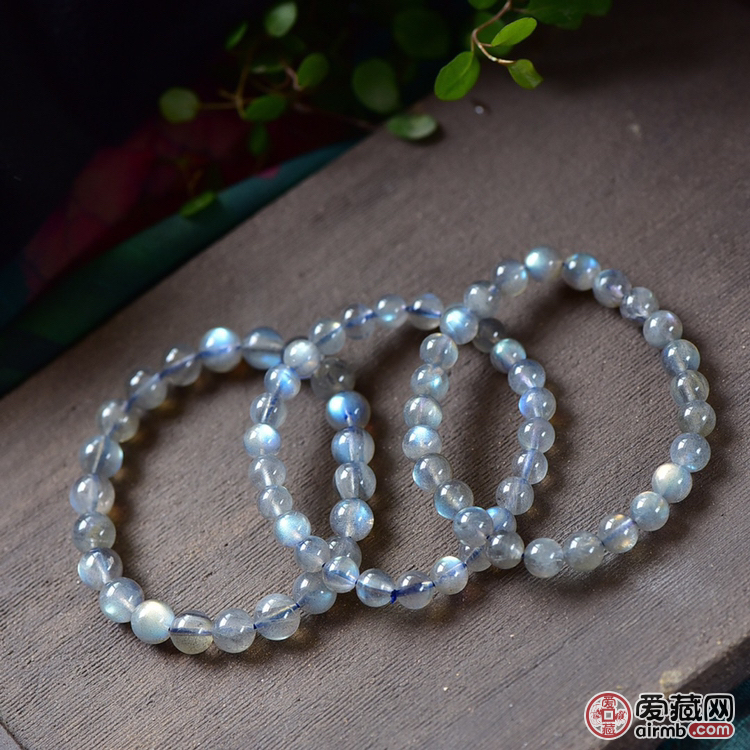 特级天然斯里兰卡??灰月光手链