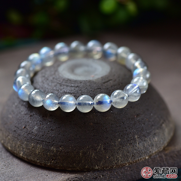 特级天然斯里兰卡??灰月光手链