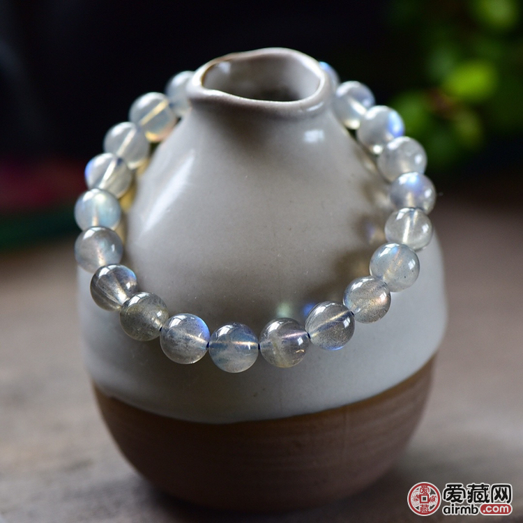 特级天然斯里兰卡??灰月光手链