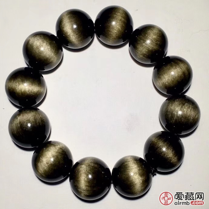 【产品】天然金曜石一线猫眼手链