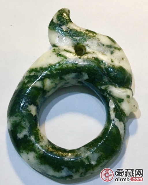 水草玛瑙兽型环，最大直径约5㎝
