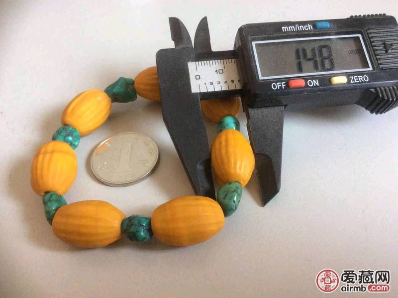 古法琉璃珠手串，随形松石隔珠，