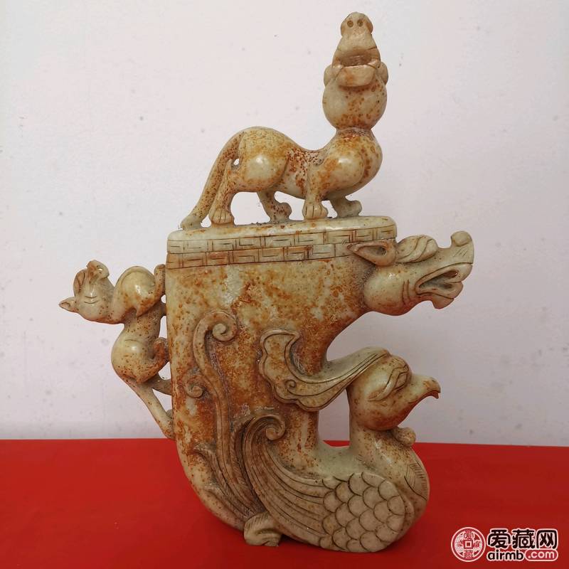 高古玉怪兽樽\n       