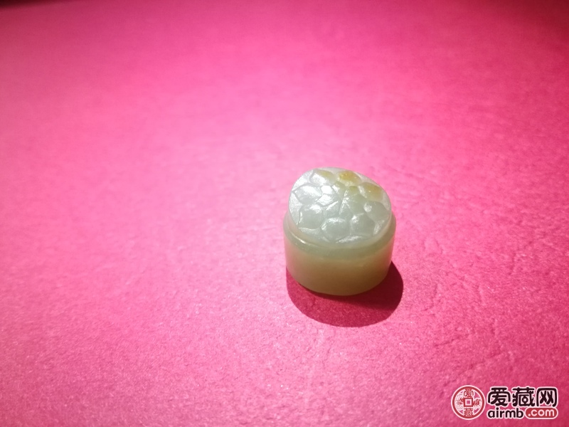和田玉碧玉闲章\n籽料带皮\n
