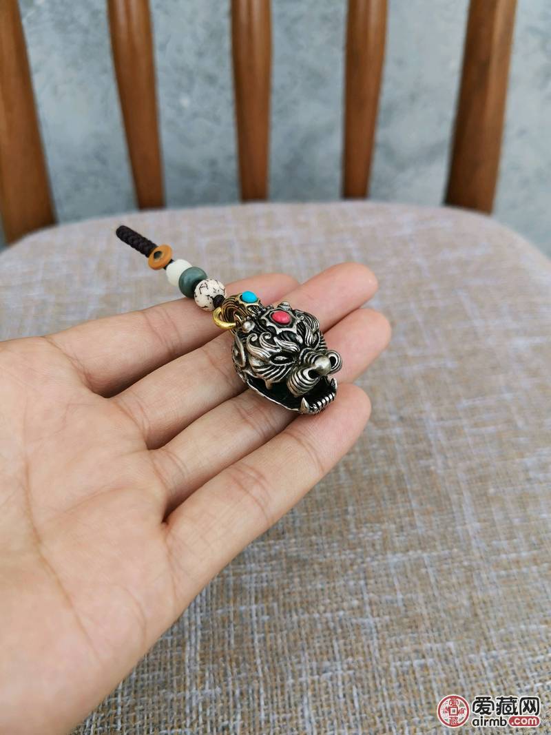 手工编织白铜神兽貔貅铃铛汽车钥