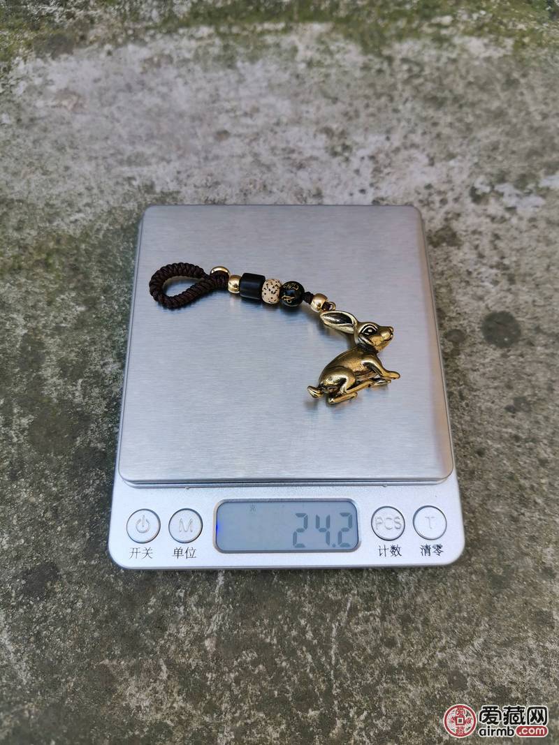 手工编织黄铜生肖兔汽车钥匙扣挂