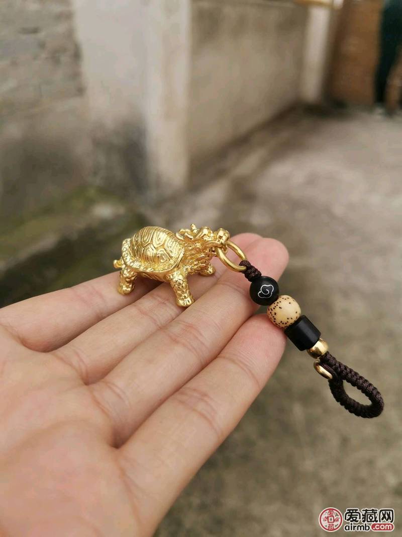 手工编织黄铜原色神兽小龙龟汽车
