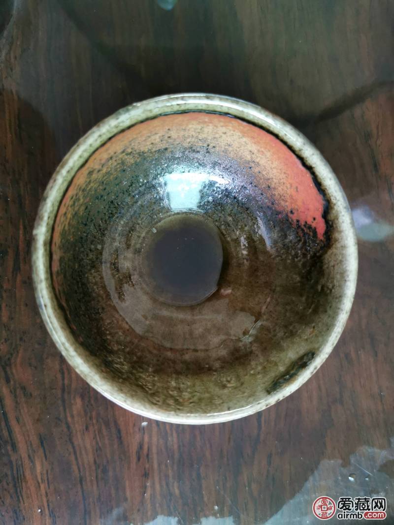 柴烧陶瓷杯。（窑宝级别。杯口有