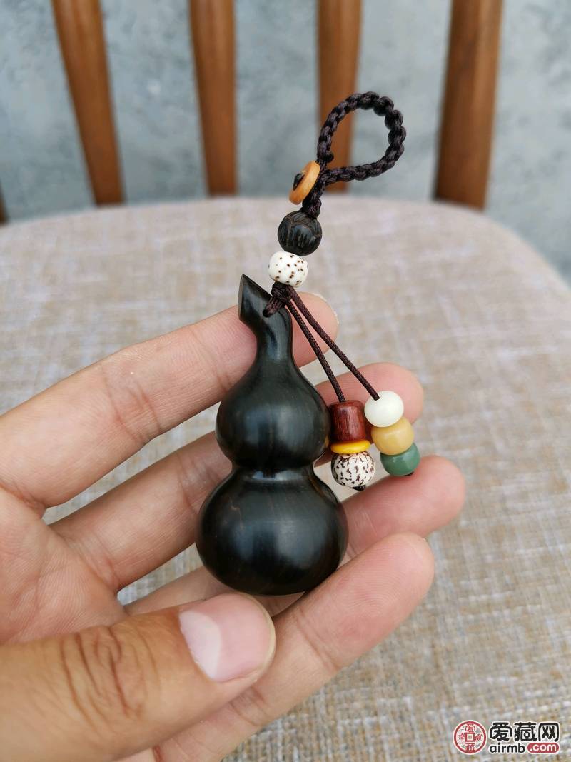 手工编织檀木葫芦汽车钥匙扣挂件