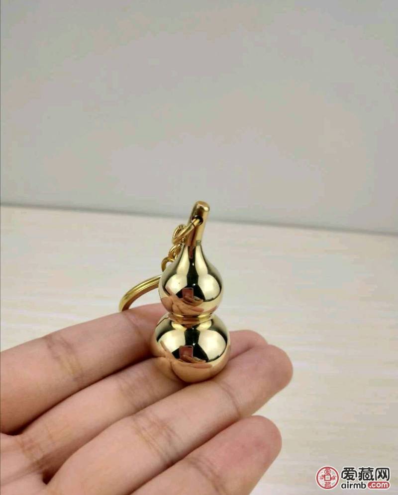 黄铜精工实心镜面葫芦钥匙扣挂件