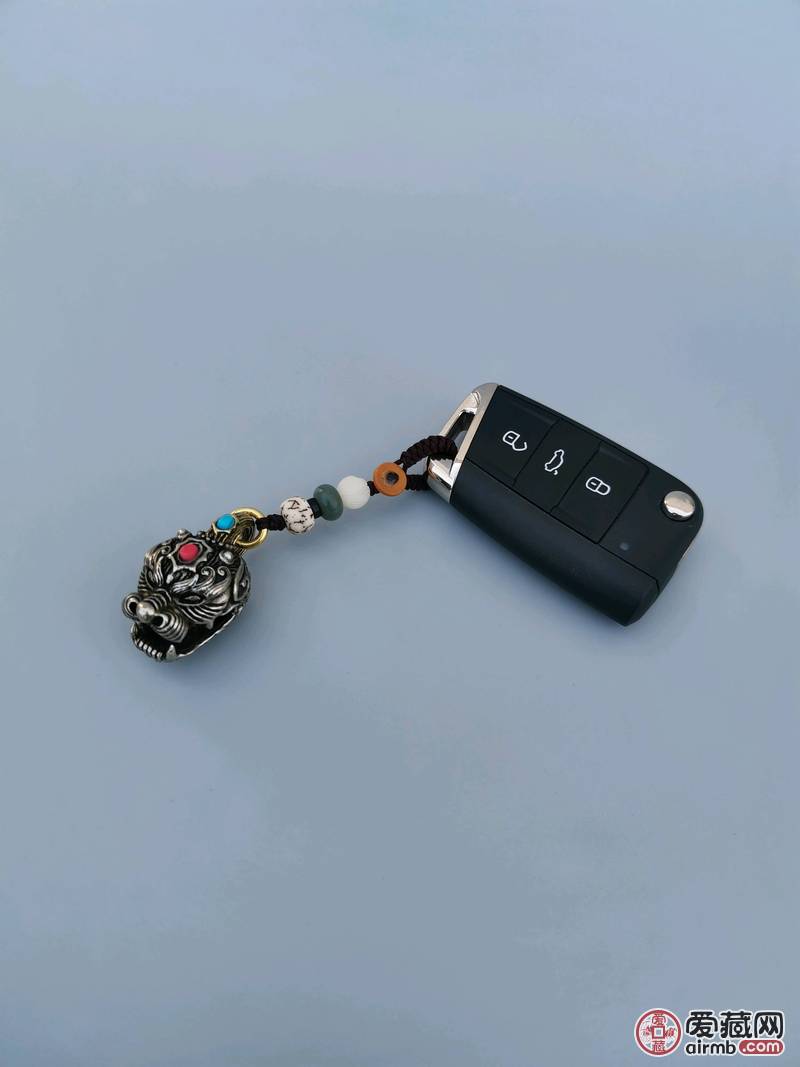 手工编织白铜神兽貔貅铃铛汽车钥