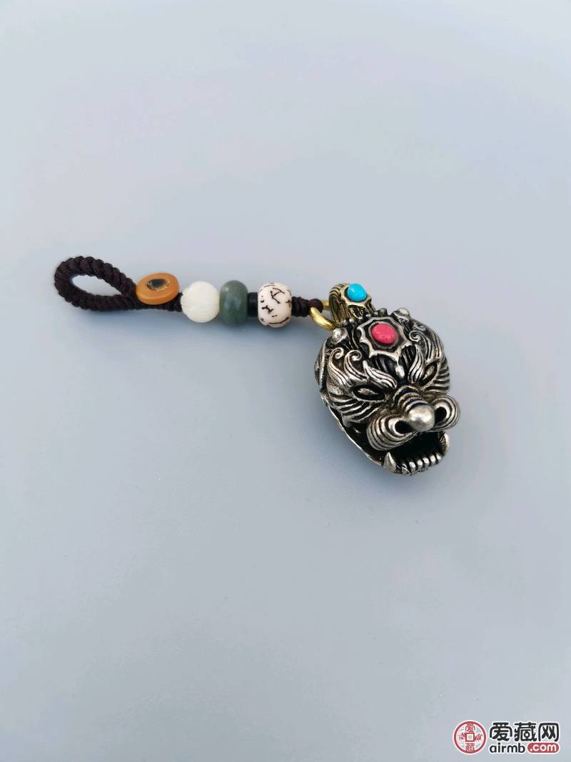 手工编织白铜神兽貔貅铃铛汽车钥