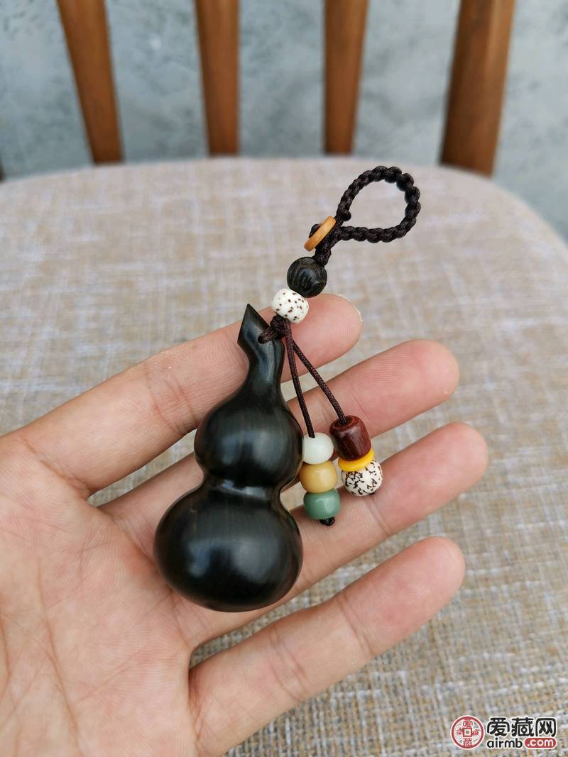 手工编织檀木葫芦汽车钥匙扣挂件