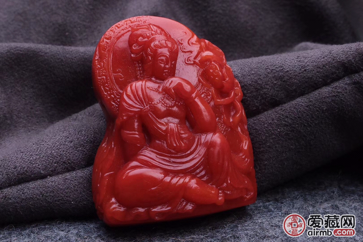 云南保山南红玛瑙吊坠精工雕刻观